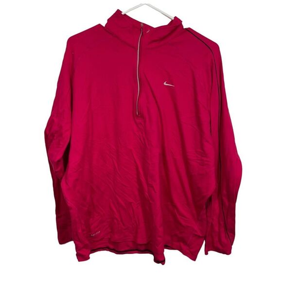 Nike Dri-Fit Pink Half Zip Pullover Athletic Top - Picture 1 of 4